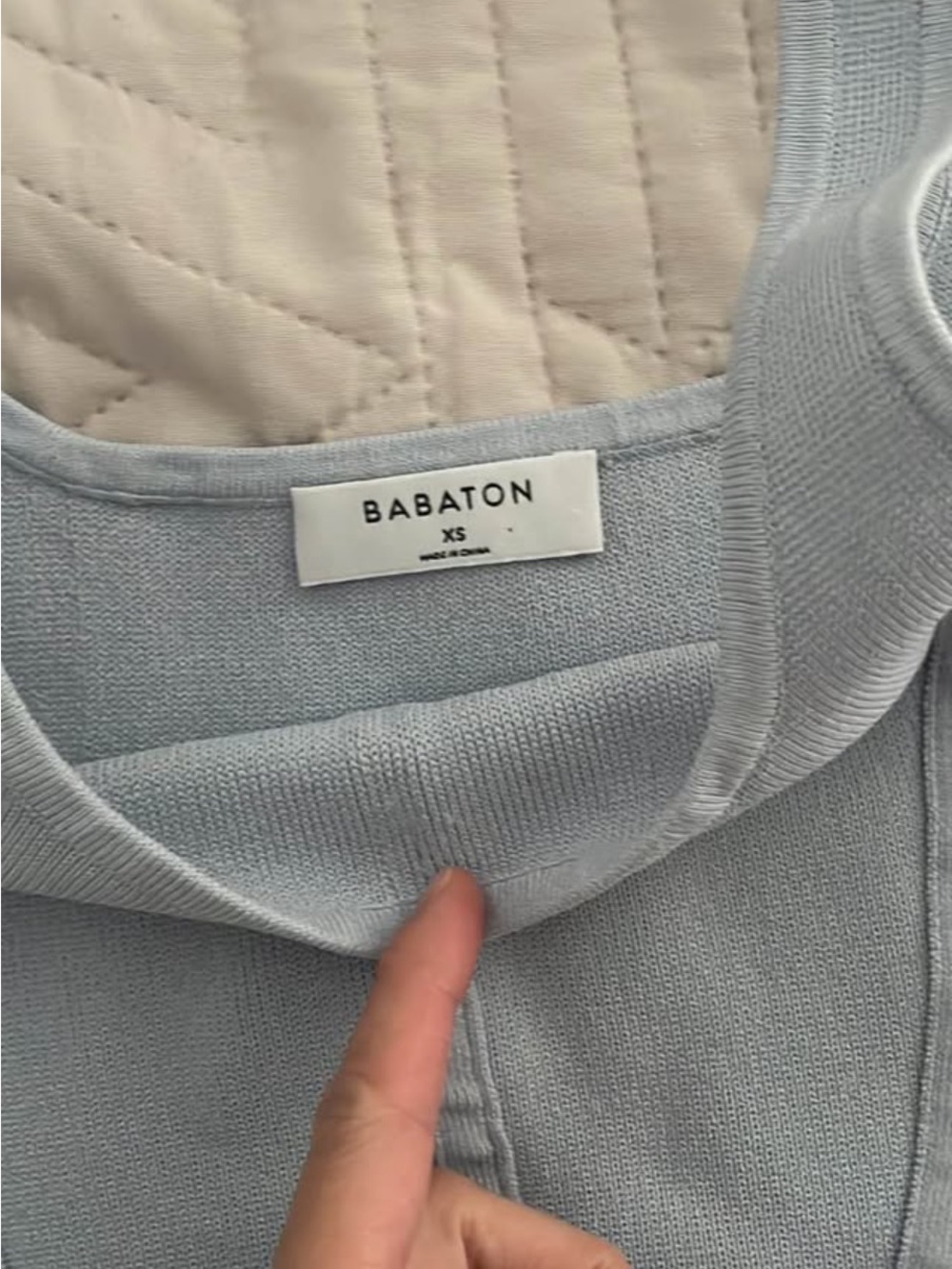 Babaton Pale Blue Ribbed Knit Tank - Picture 2 of 3